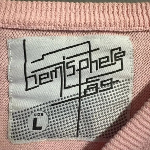 Hemisphere 89 size large men’s Pink and Gray Geometric Sweater 100% cotton - Picture 7 of 7